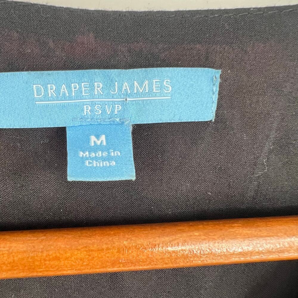 Draper James Long Sleeve Tiered Midi v-neck Dress black pink cottagecore medium - Picture 9 of 9